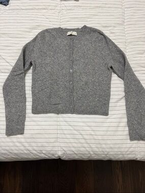 Abercrombie & Fitch Heather Gray Button-Up Cardigan